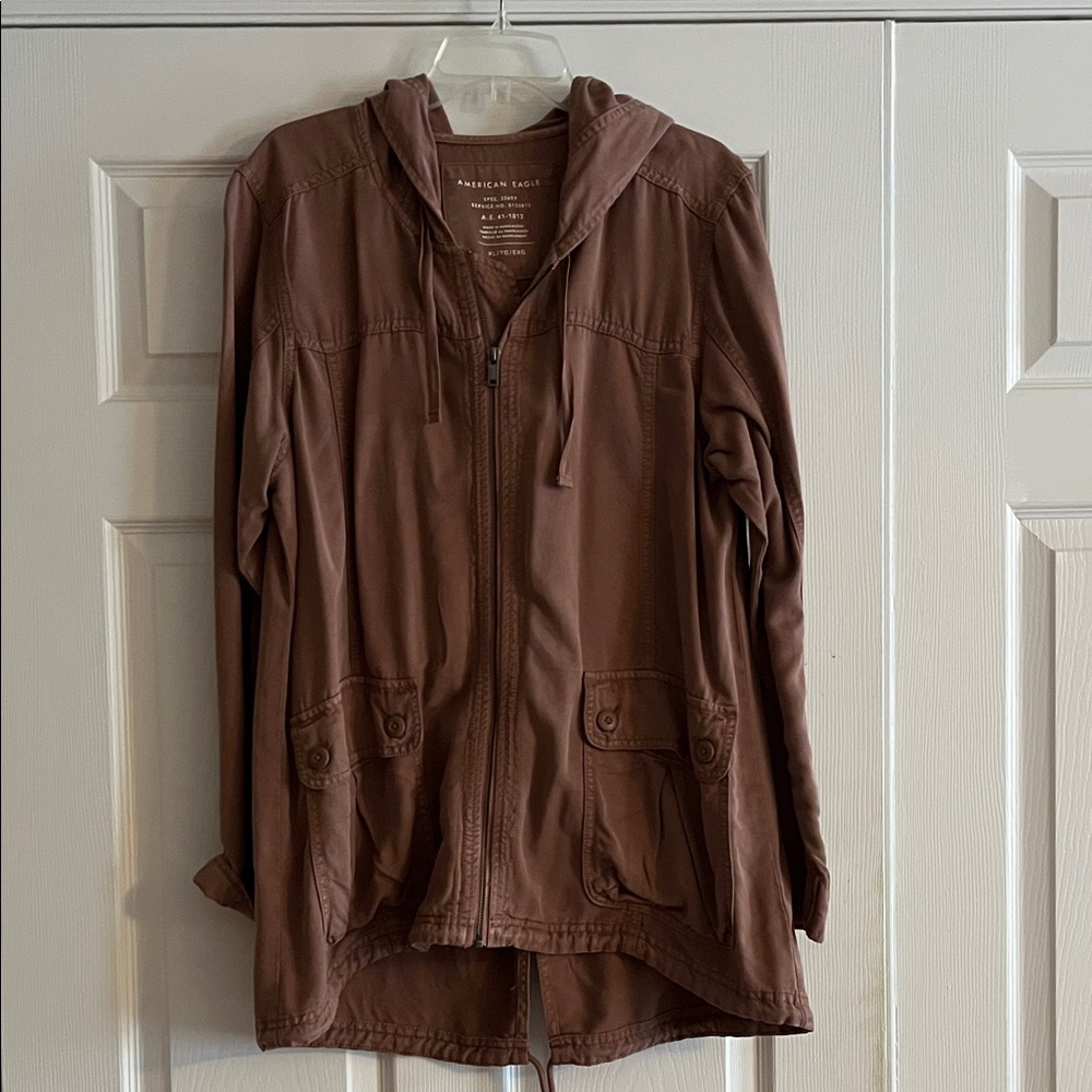 American Eagle Outfitters Brown Hooded Utility Jacket